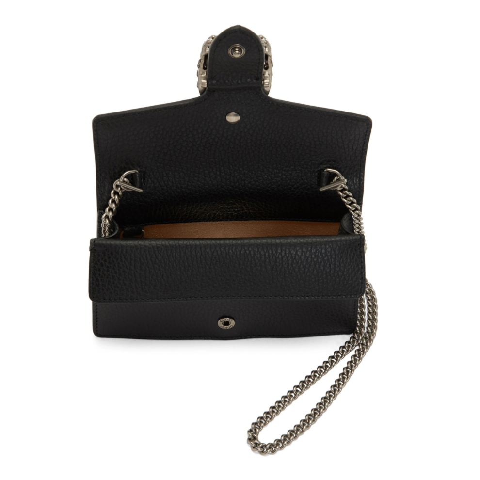 GUCCI Black Super Mini Dionysus Chain Bag