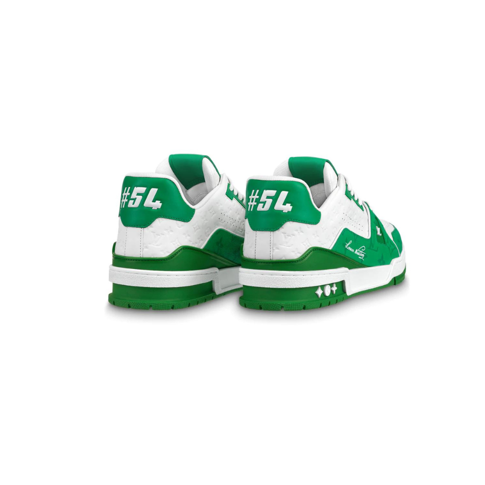 vuitton trainers green and white
