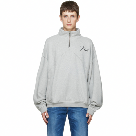 RHUDE Gray Quarter Zip Sweatshirt