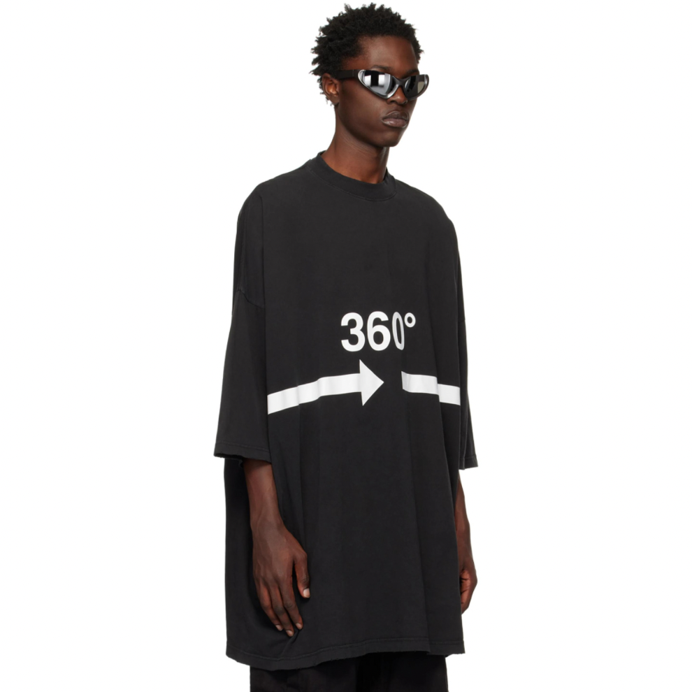 BALENCIAGA Black 360 Tubular Oversized T-Shirt