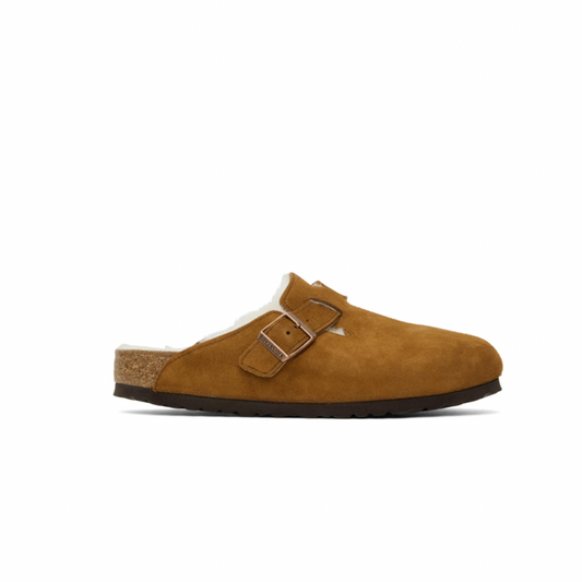 BIRKENSTOCK Tan Shearling Boston Clogs