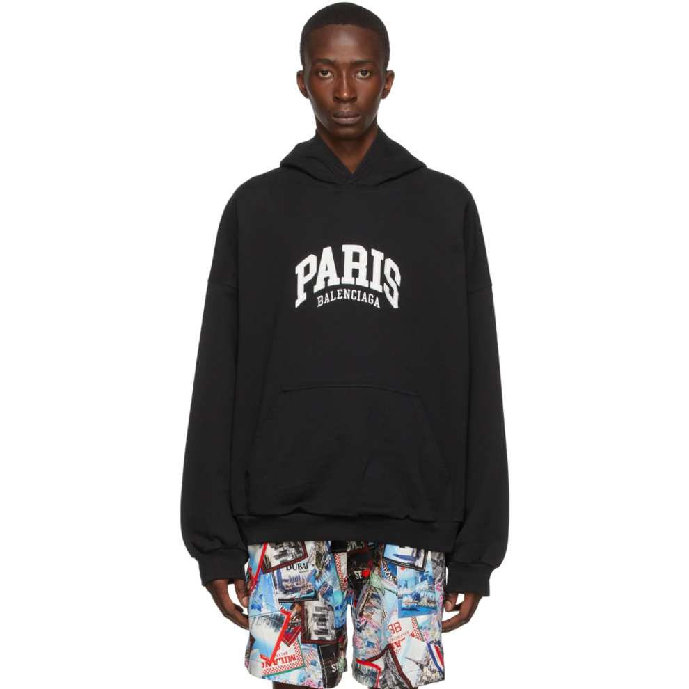 BALENCIAGA Black Cotton Hoodie