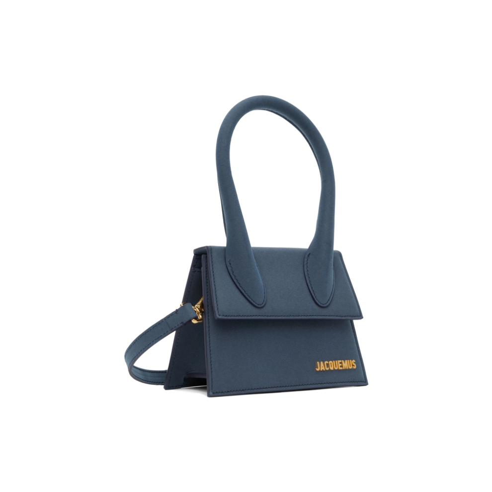 JACQUEMUS Navy Le Raphia 'Le Chiquito Moyen' Bag