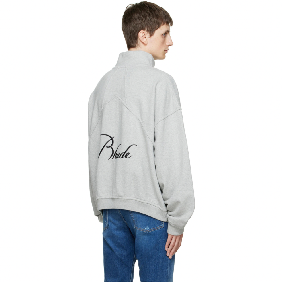 RHUDE Gray Quarter Zip Sweatshirt