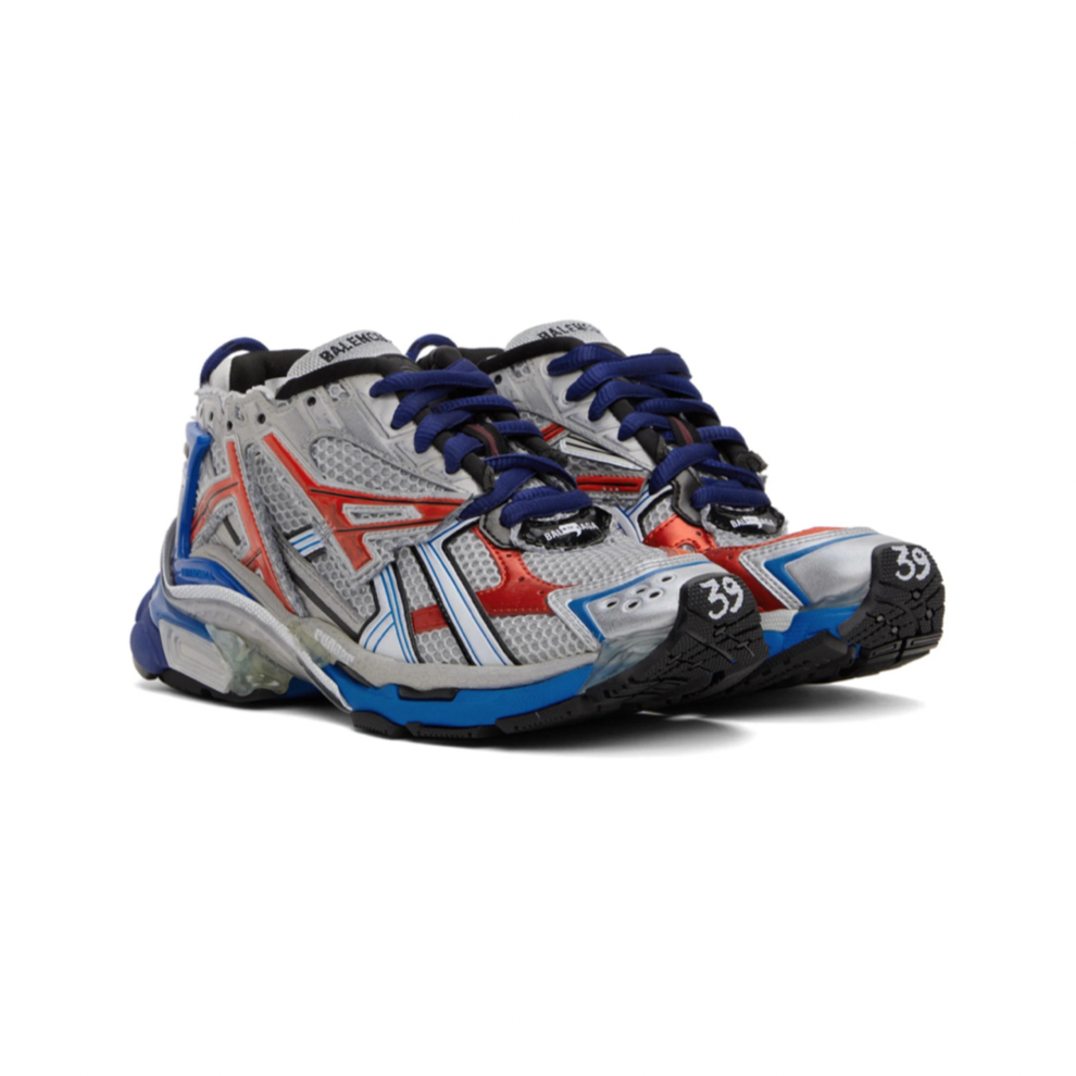 BALENCIAGA Gray Blue Runner Sneakers Digital Shoppers