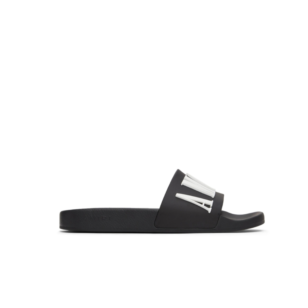 AMIRI Black Logo Pool Slides